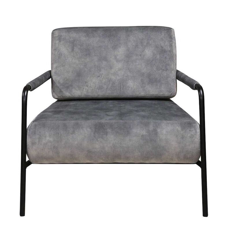 Pure Sinclair Velvet Chair - Steel Grey / Black Legs image number 2